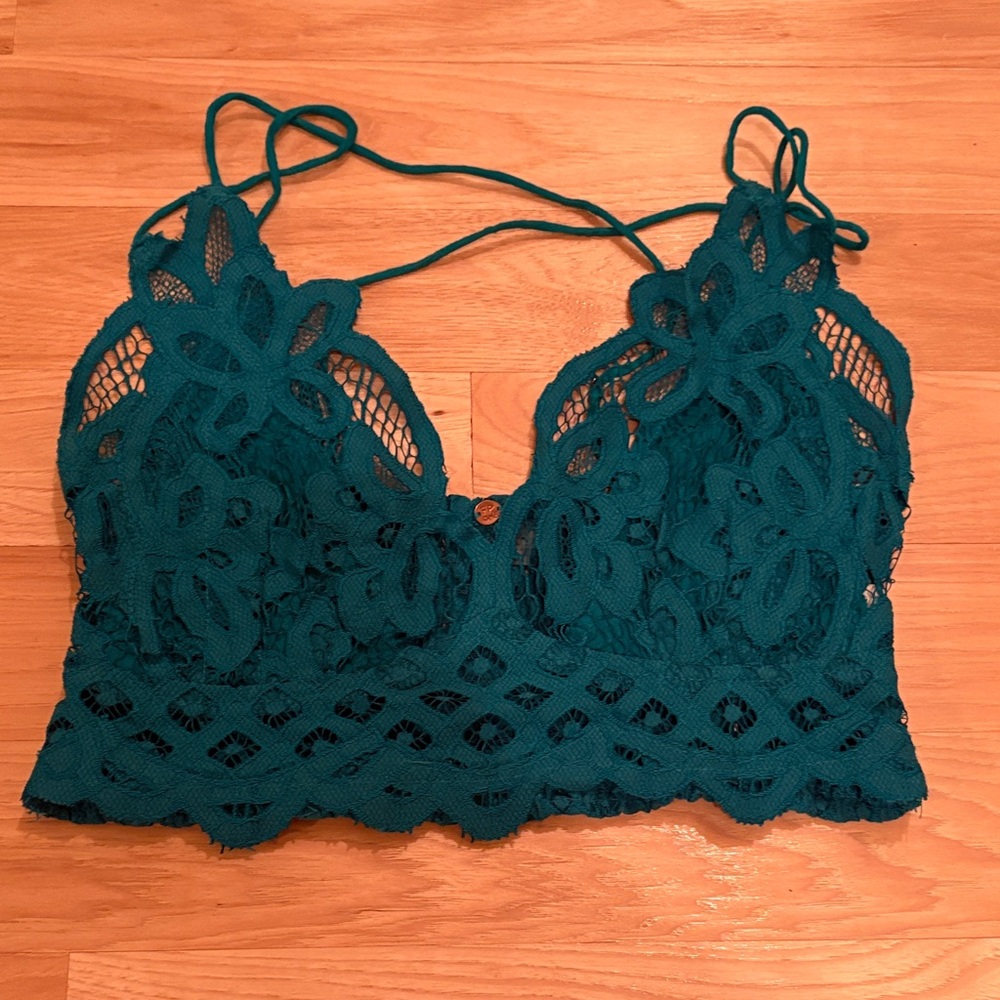 FP Movement by Free People Teal Lace Bralette